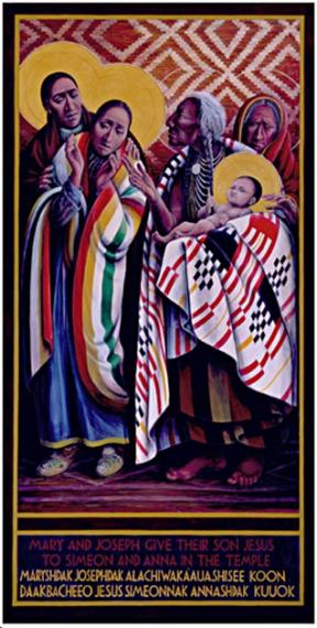 Mary & Joseph give Jesus to Simeon & Anna