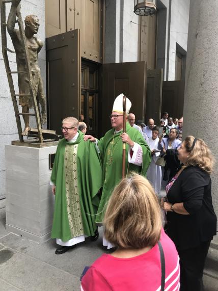 9/11 Catholic Memorial Sculptures at St. Peter's Church NYC