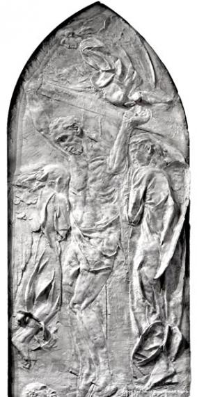 Bas-Relief of St. Ignatius Loyola and the Crucifix