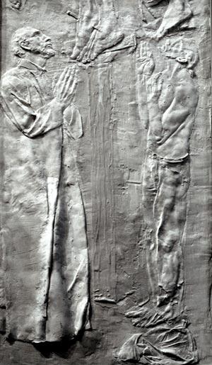 Bas-Relief of St. Ignatius Loyola and the Crucifix