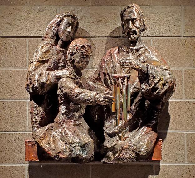 Holy Family Jesus Playing with Chimes