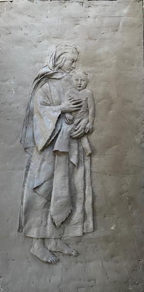 Madonna and Child Bas-relief, Catholic Center, Duke University